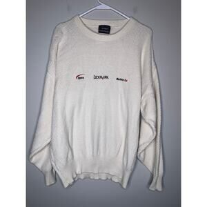1980s Vantage Lexmark Optra Mark Net XLe Printer Brands Chunky Grandpa Sweater L